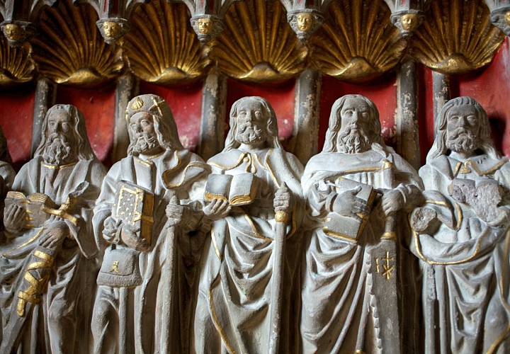 Lugny (71) - Eglise Saint-Denis (détail du retable de 1528)