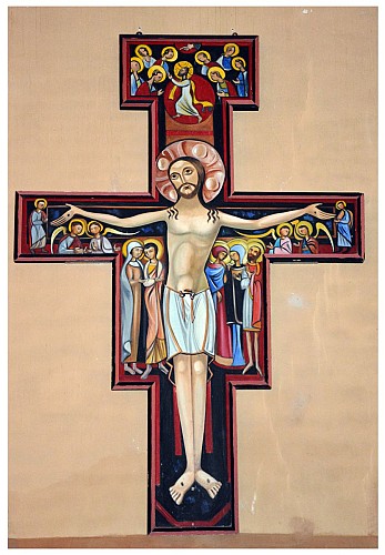 Lugny - Croix de Saint-Damien, par Michel Bouillot (vers 1950)