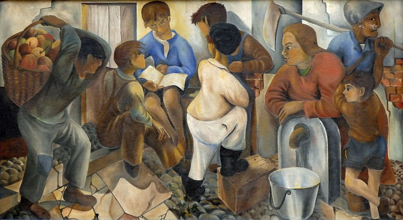 Tableau Annonce de la Parole en Mâconnais de Michel Bouillot, église de Lugny