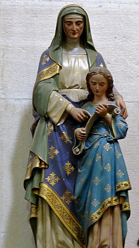 Eglise de Romanèche-Thorins Statue de Sainte Anne éduquant la Vierge