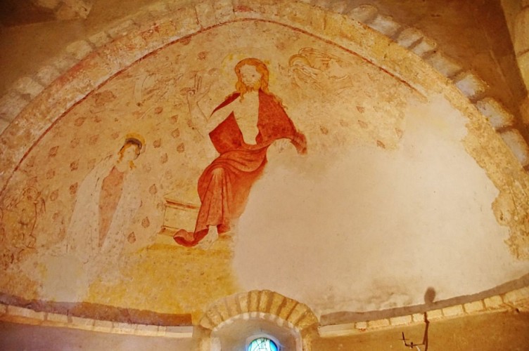 Peinture murale du Christ église de Saint-Vérand