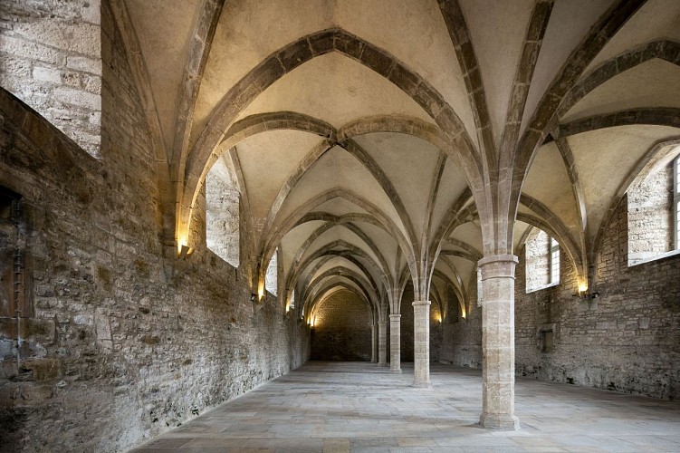 Abbaye de Cluny, bâtiment du Farinier, cellier
