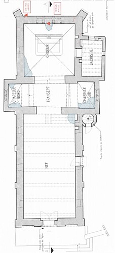 Plan de l'église de Clessé