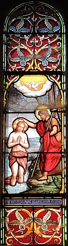 Bonnay : Vitrail du Baptême du Christ église de l'Assomption-de-la-Vierge