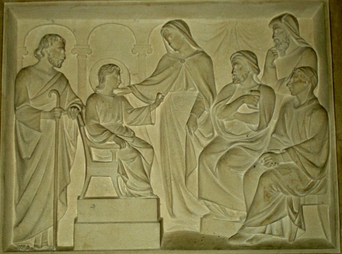 Bas-relief Bonnay Jésus et les docteurs de la Loi