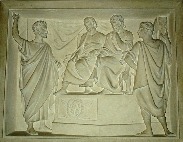 Bas-relief Bonnay Saint Paul prêche devant le gouverneur Félix