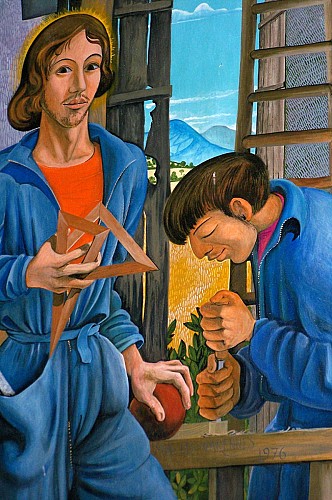 Eglise Sainte-Cécile à Sainte-Cécile : Partie centrale - triptyque