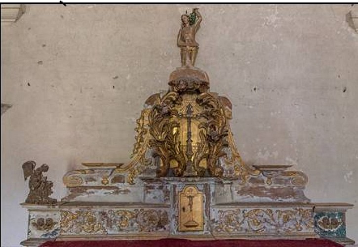 Autel baroque Saint Sébastien XVIIIe