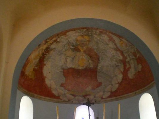 Peinture murale du Christ en Majesté de l'abside (XVe siècle)