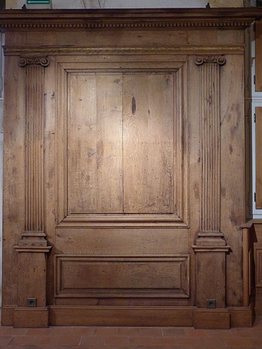 Boiseries, détail de l'ancien réfectoire des moines