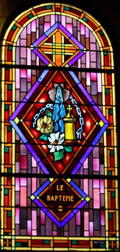 Église Saint-Laurent, Le Creusot, vitrail du Baptême