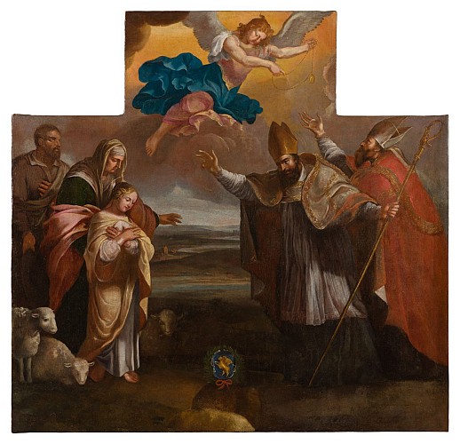 St Germain rencontrant Ste Geneviève enfant - Eglise de Louvigny