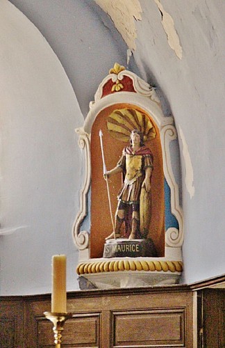 Charrecey statue baroque (XVIIIe) de saint  Maurice niche à coquille