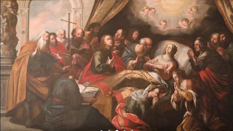 Tableau de la Dormition de la Vierge XVIIIe église de Mercurey