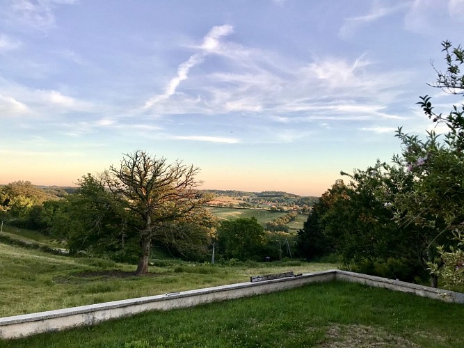 Vue depuis la terrasse levé de soleil 