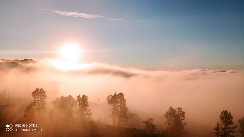 coucher de soleil vue du balcon