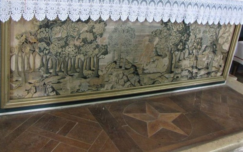 Antependium Elie fuyant la colère de Jézabel et secouru par un ange