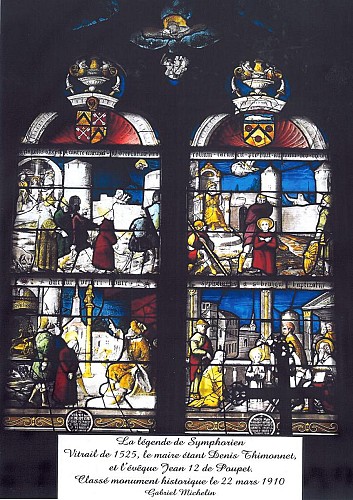 Vitrail église Saint-Symphorien de Crissey  Martyre de saint Symphorien (1525)
