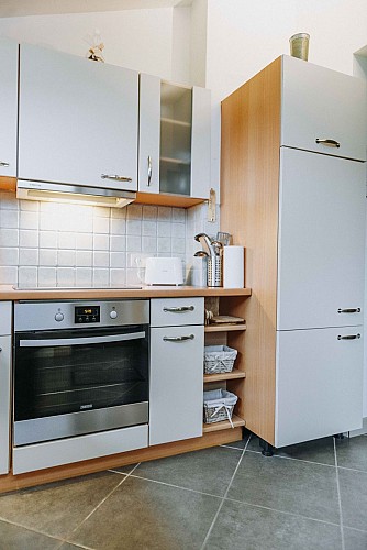 Keuken van het vakantiehuis A la Petite Eolienne in Froidchapelle