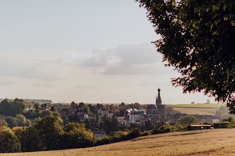 Panoramisch uitzicht op de stad van Walcourt