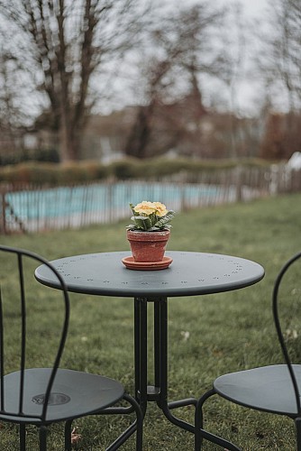 Garten in gîte Le Bon Temps