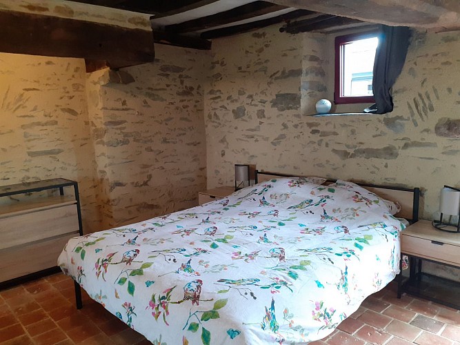 Chambre "hérisson", rez-de-chaussée avec vue sur la prairie des vaches