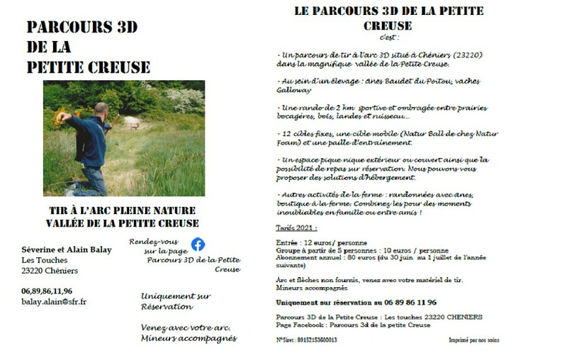 Parcours 3D de la petite creuse