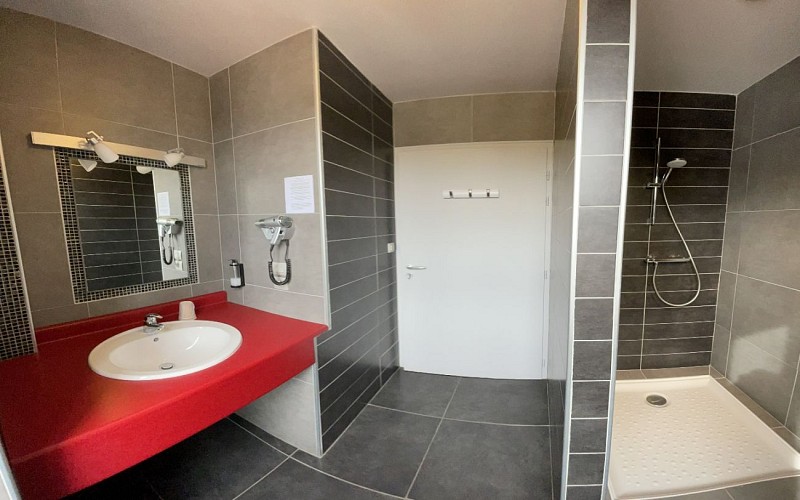 Hôtel Mendy - salle de bain chambre double standard - Saint Jean le Vieux