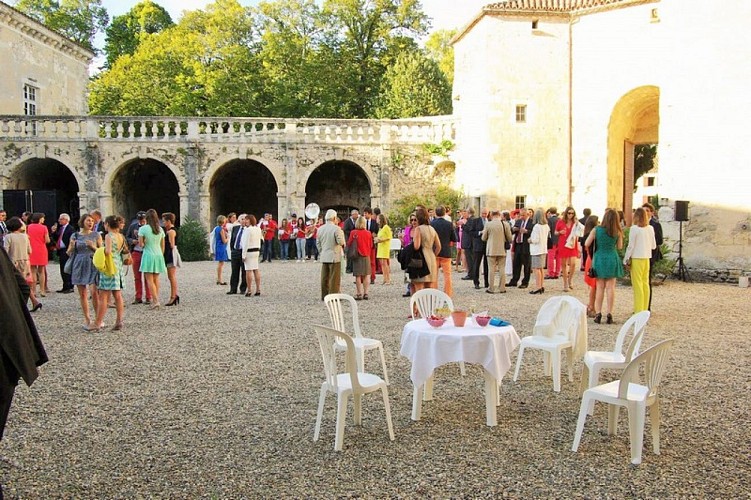 Chateau-de-Poudenas-cour-cocktail-chat-poudenas