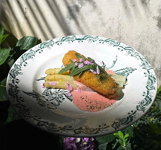 Restaurant les pipelettes - Pau - asperges et croquette