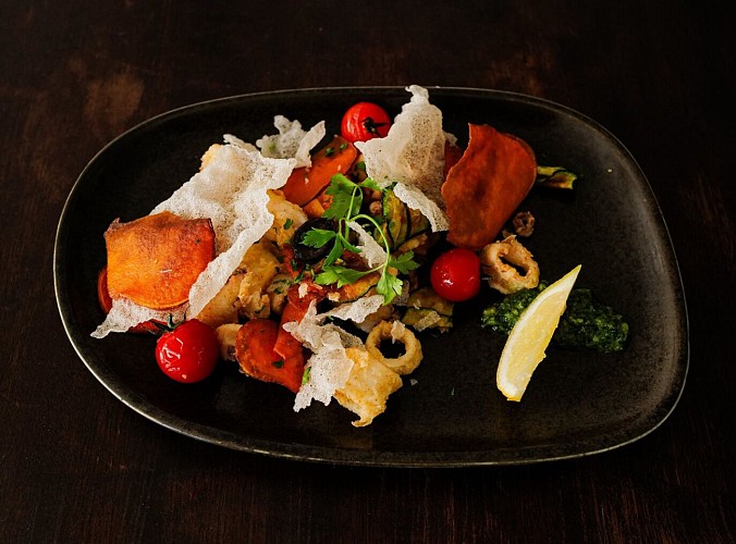 Chipiron y verdure frito