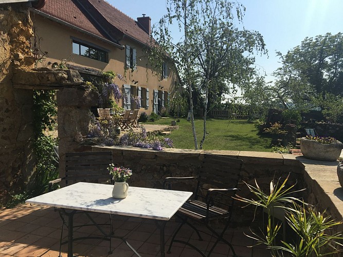 Petite terrasse pour le petit déjeuner