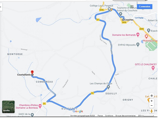 Plan d'accès depuis Couches