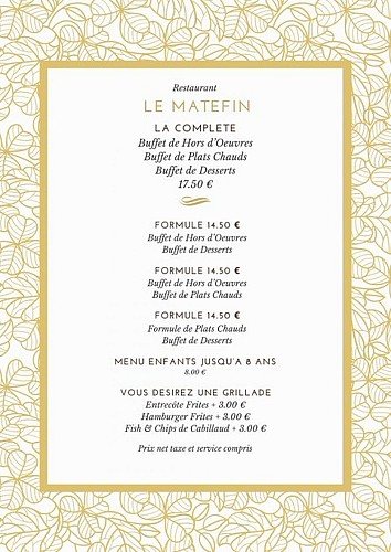 Nos formules Buffet