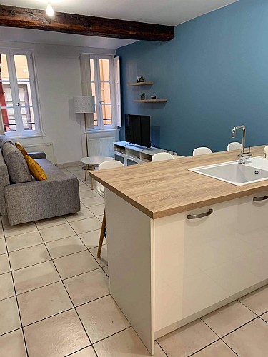 salon et cuisine