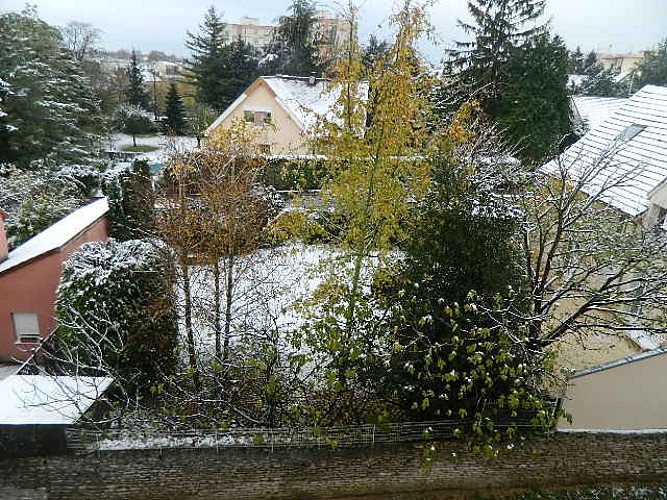 Vue  hivernale depuis la terrasse
