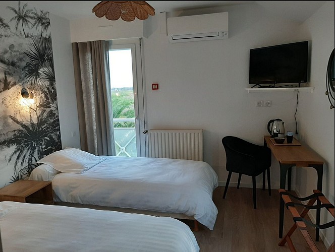 Chambre d'hôtes Beyrie Coustille - Uzein - chambre lits jumeaux