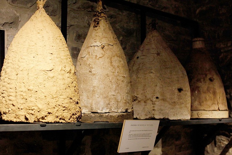 Musée de l'Abeille - Tilff - Ruches osier recouvertes purget