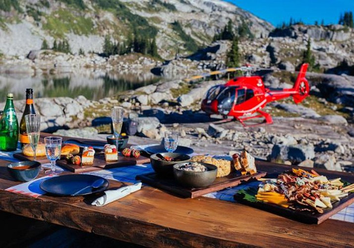 Survol VIP en hélicoptère des Coast Mountains avec pique-nique au sol au bord d'un lac alpin (+ paddle en option) - Whistler