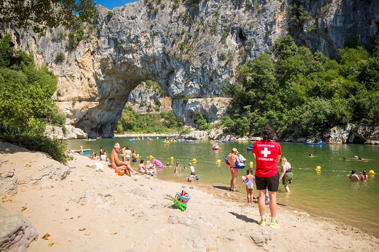 Beach at the Pont d'Arc