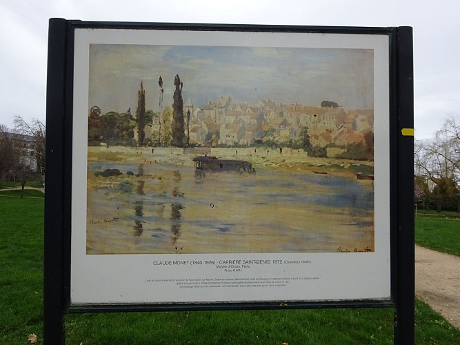 Reproduction du tableau de Monet « Carrières-Saint-Denis »