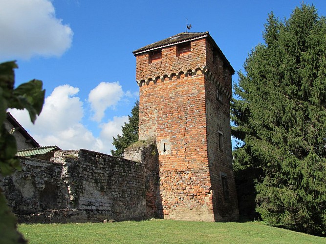Remains of Bâgé-le-Châtel medieval city walls