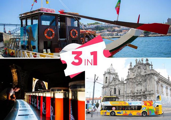 Offerta 3 in 1 - 2 giorni - Crociera dei 6 ponti, Bus hop-on hop-off e visita della cantina di Calem - Porto