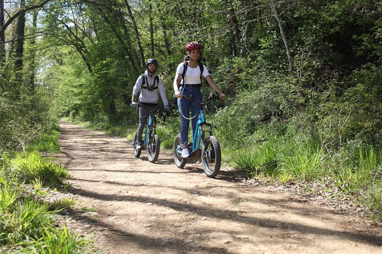 Trottinettes électrique tout terrain avec Trott'in Poitou au Lac de Saint-Cyr