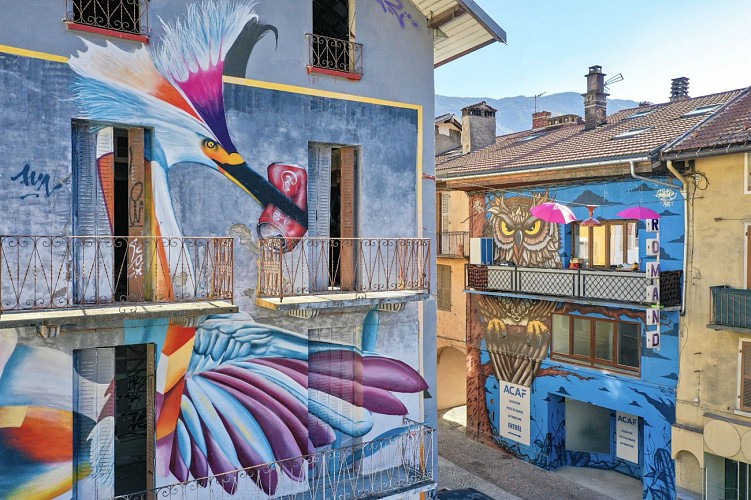 Affresco: L'airone - lo stagno cambia