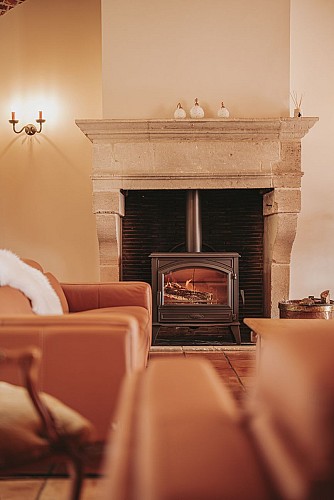 Living room of the cottage "La Bergerie" in Clermont