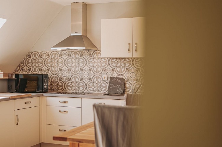 Kitchen of the gîte l'Ephémère in Renlies