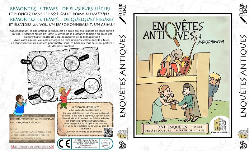Enquêtes Antiques, jeu de société sur l'ancienne cîté d'augustodunum (Autun)