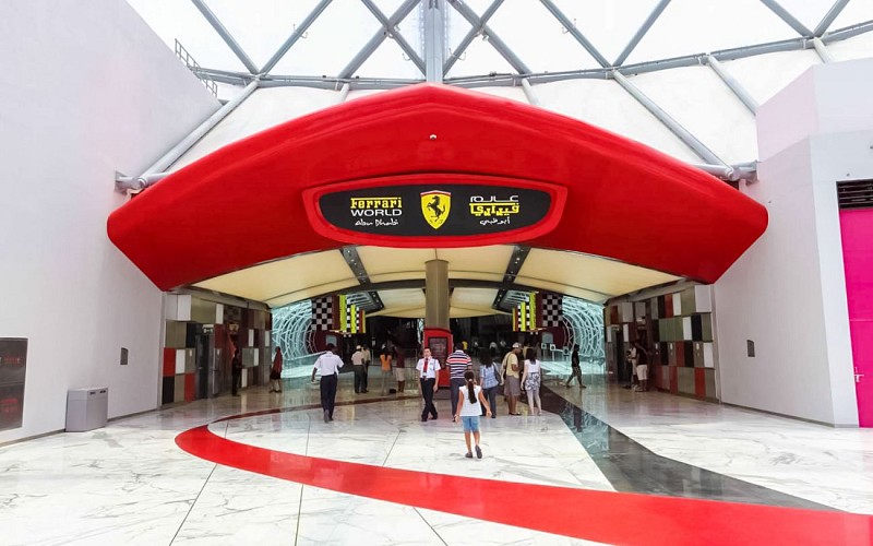From Dubai: Guided City Tour of Abu Dhabi with Ferrari Word Tickets