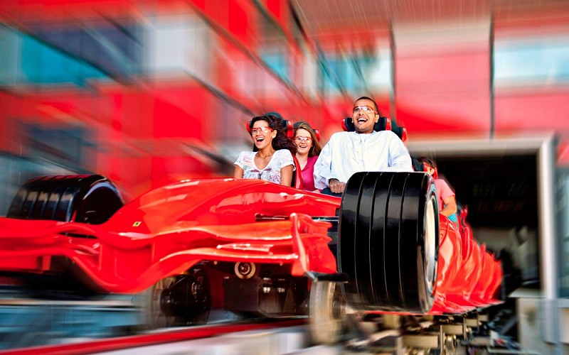 From Dubai: Guided City Tour of Abu Dhabi with Ferrari Word Tickets